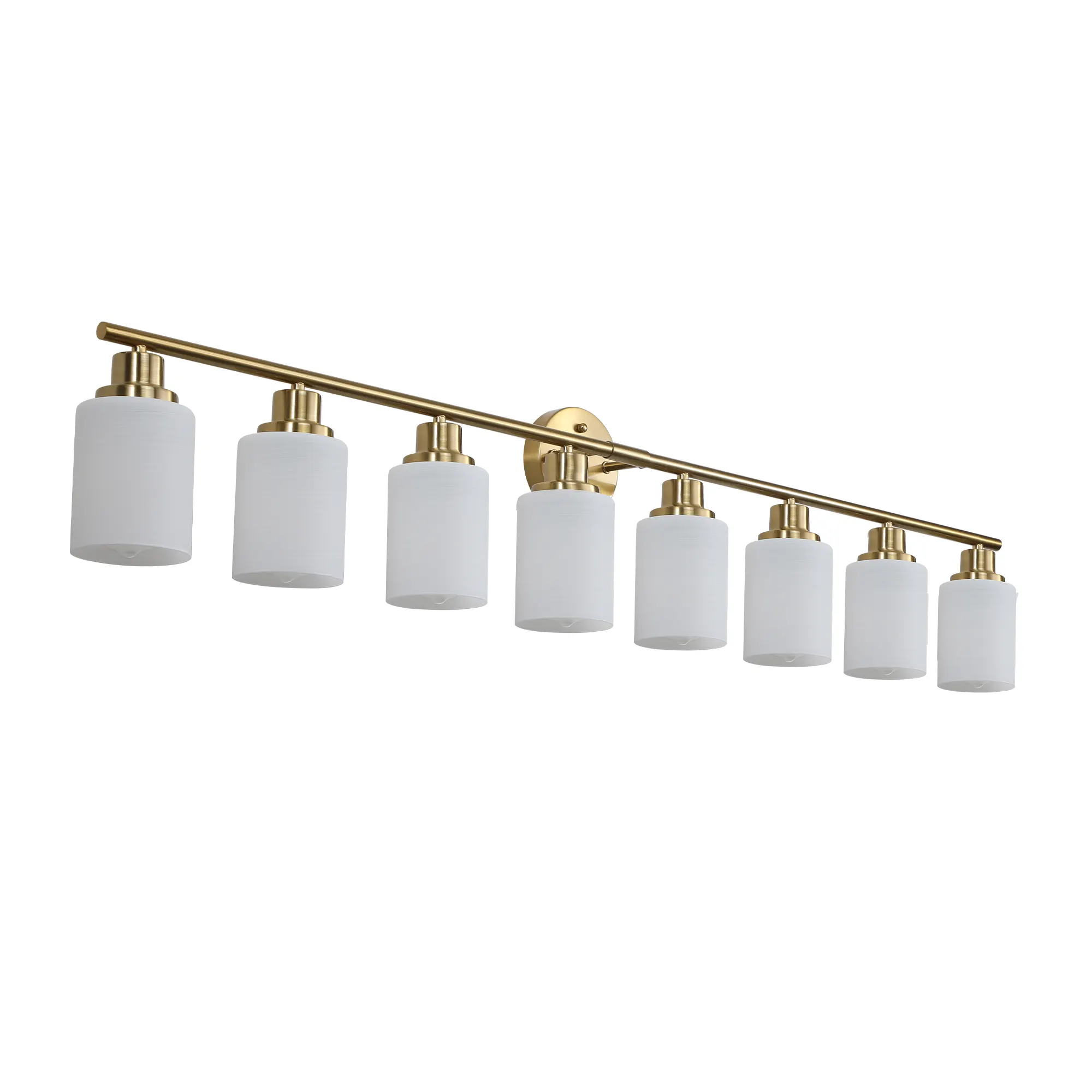 Modern Gold 8-Light Frosted Glass Vanity Light, 52 in, image 10 of 10