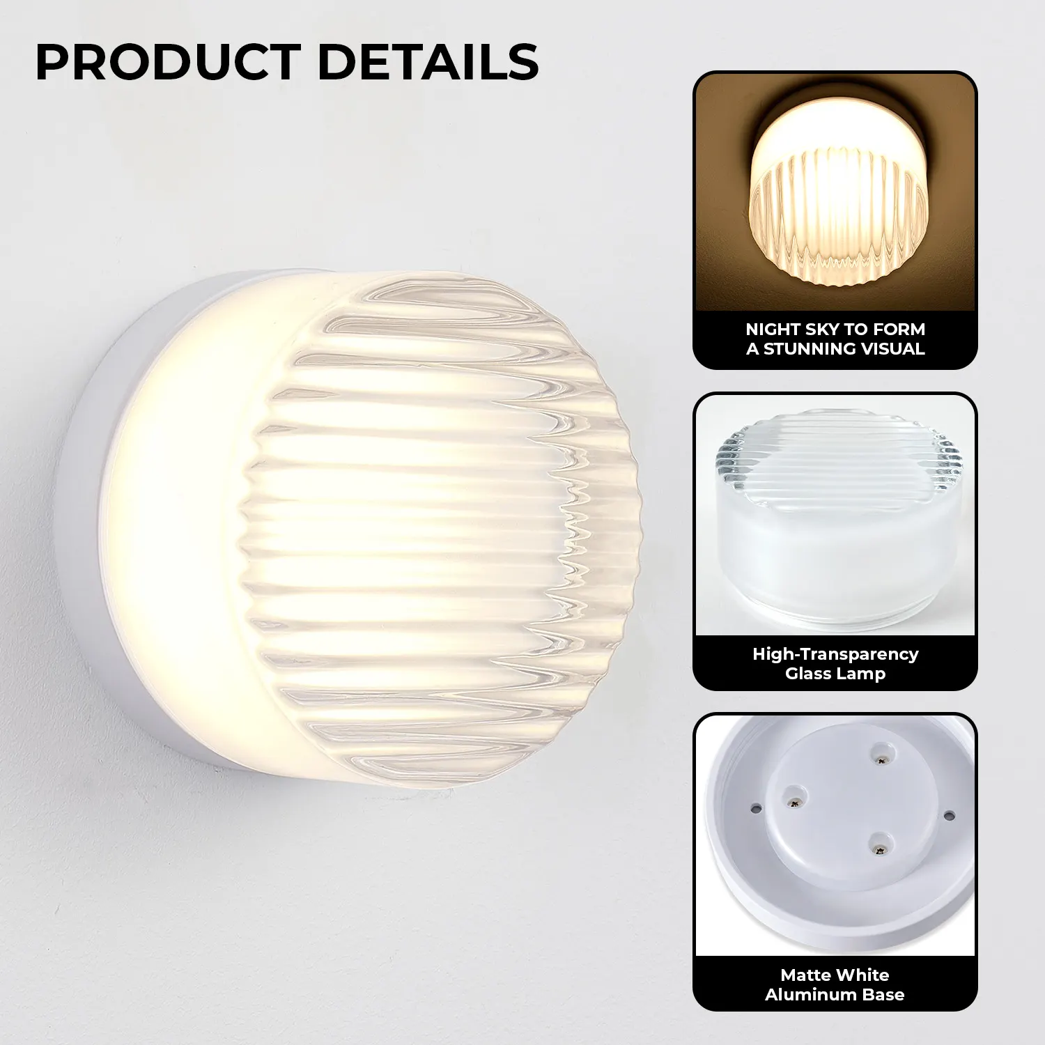 White Glass Wall Sconce, image 6 of 7
