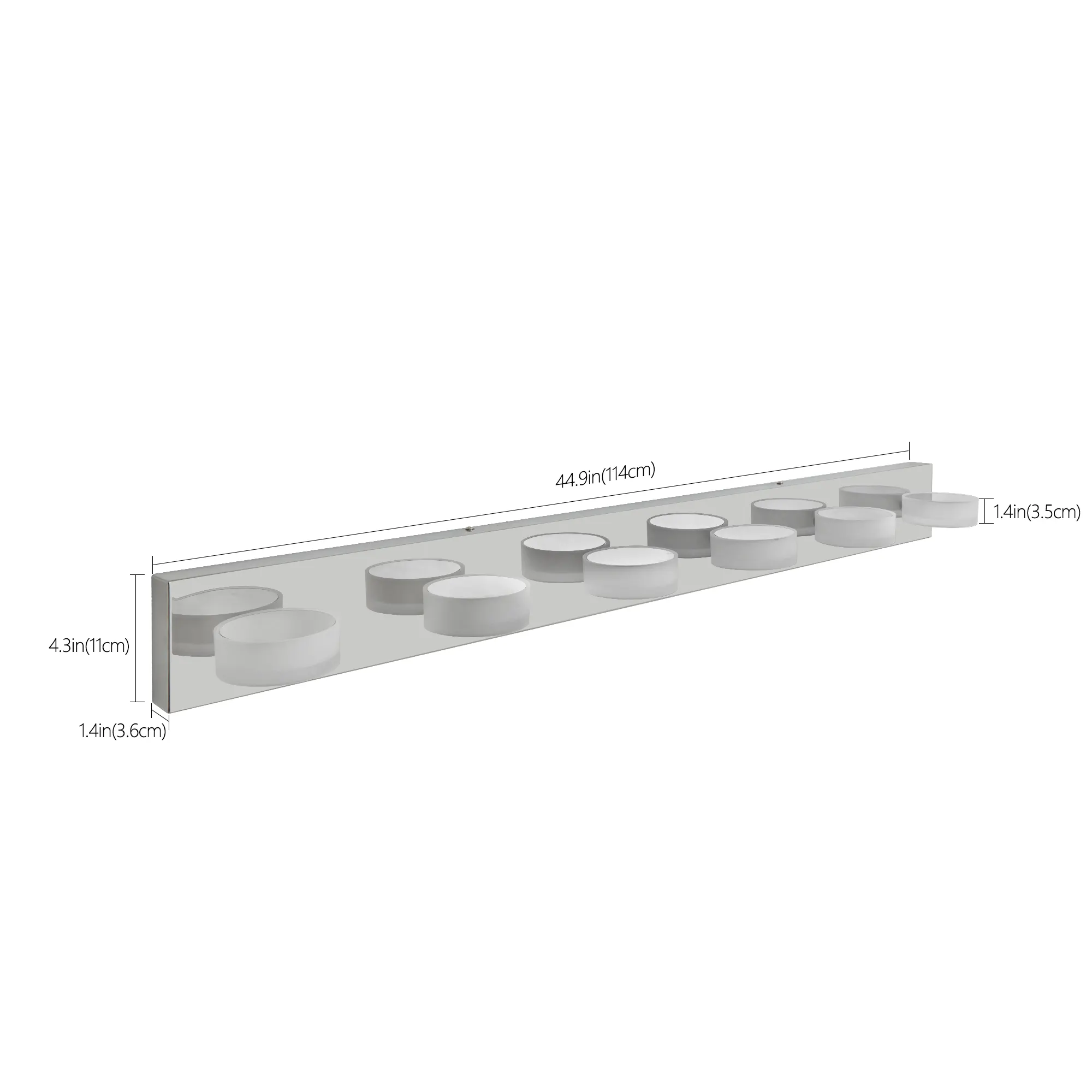 Chrome 6-Light Acrylic Vanity Light, 45 in, image 8 of 9
