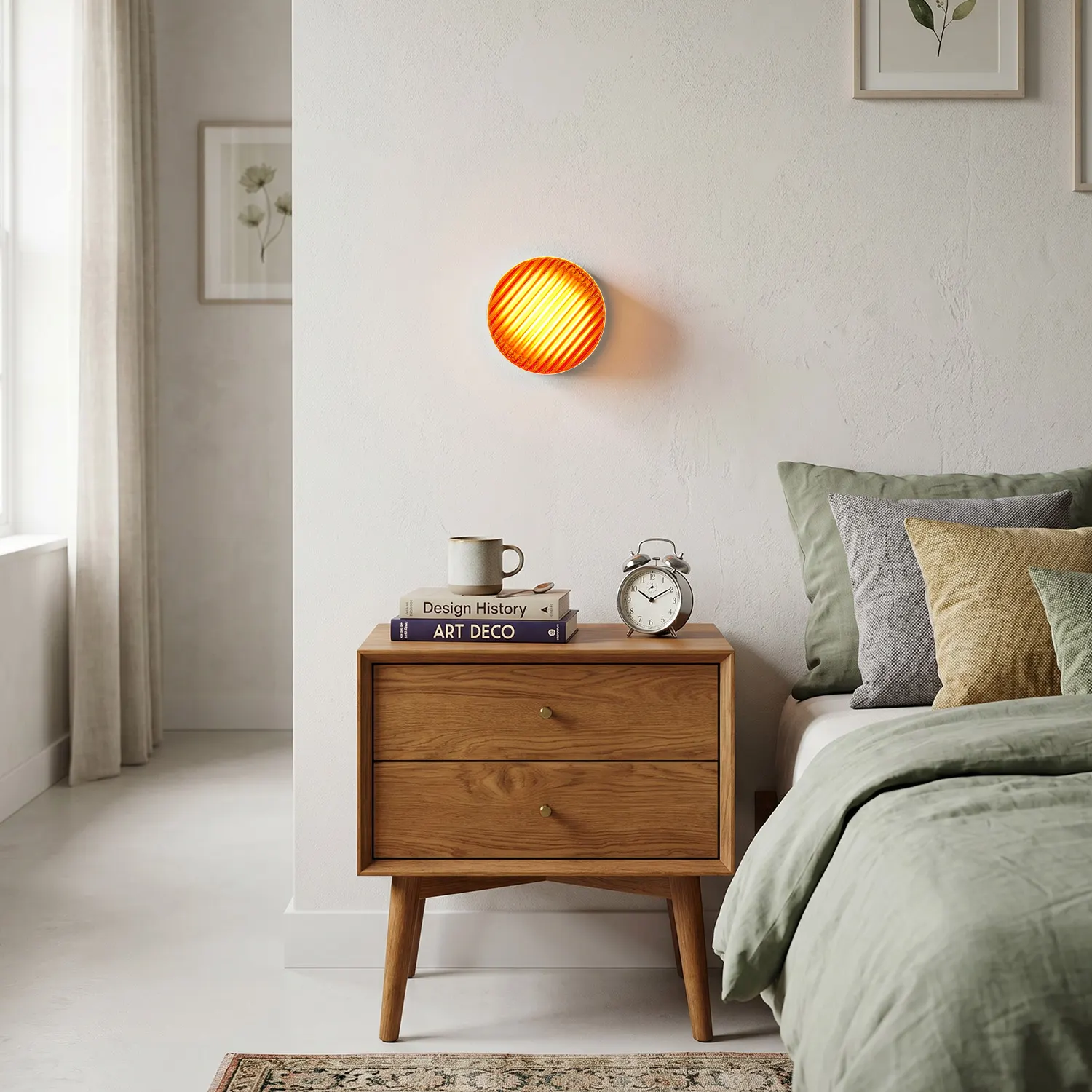 Red Striped Glass Wall Sconce