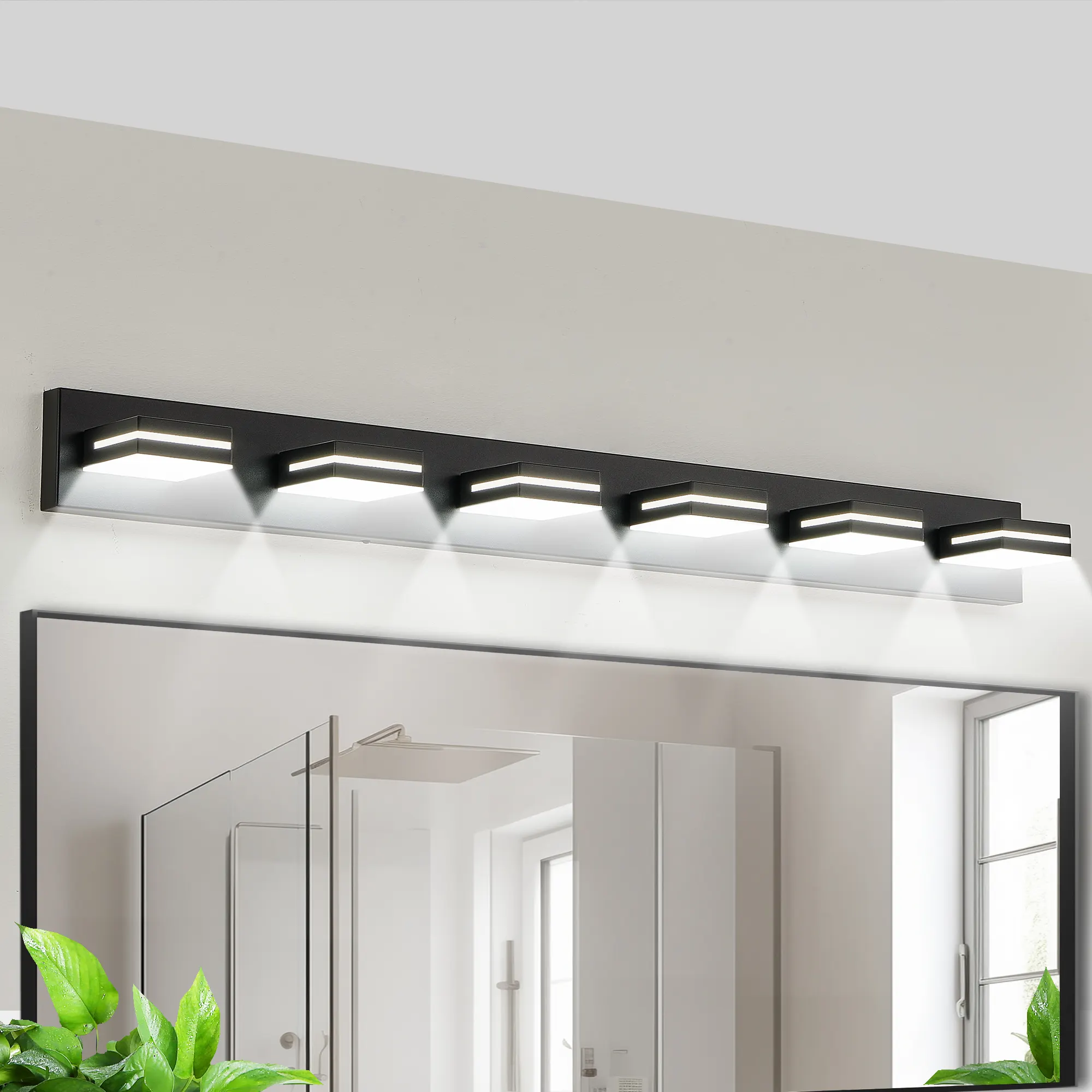 Modern Black 6-Light Vanity Light