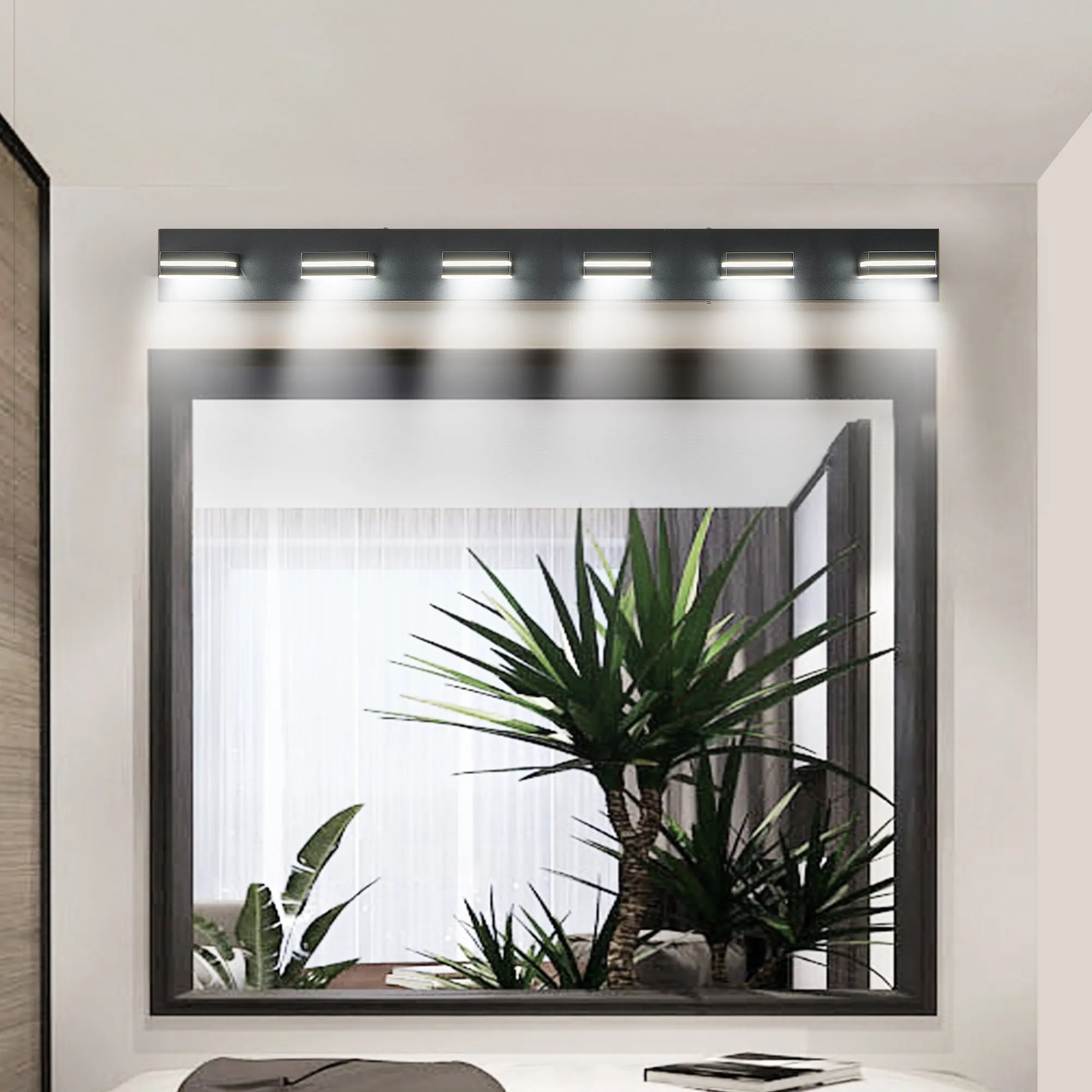 Modern Black 6-Light Vanity Light, image 3 of 10