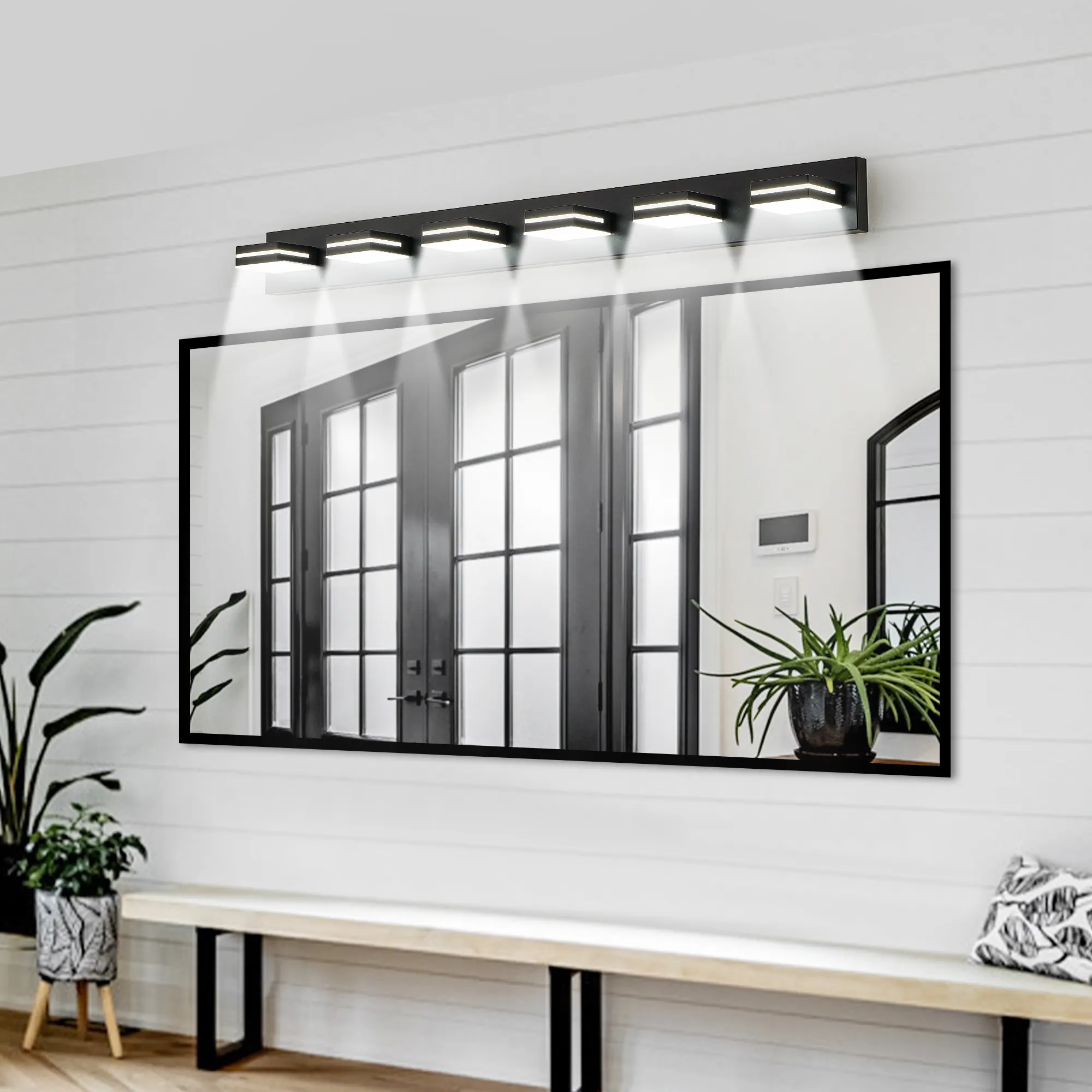 Modern Black 6-Light Vanity Light, image 4 of 10