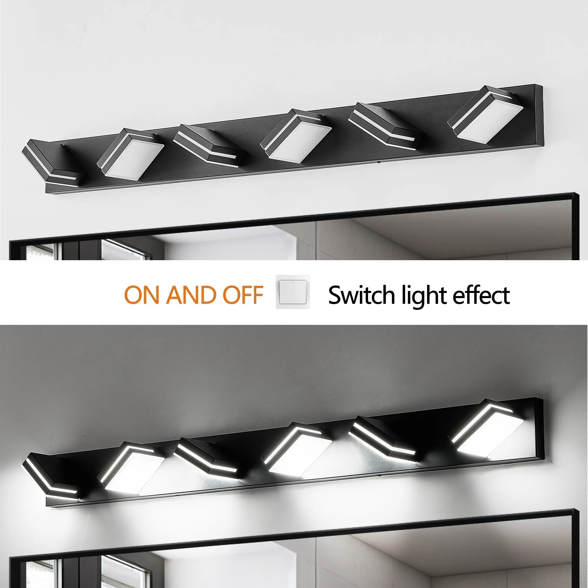 Modern Black 6-Light Vanity Light, image 6 of 10
