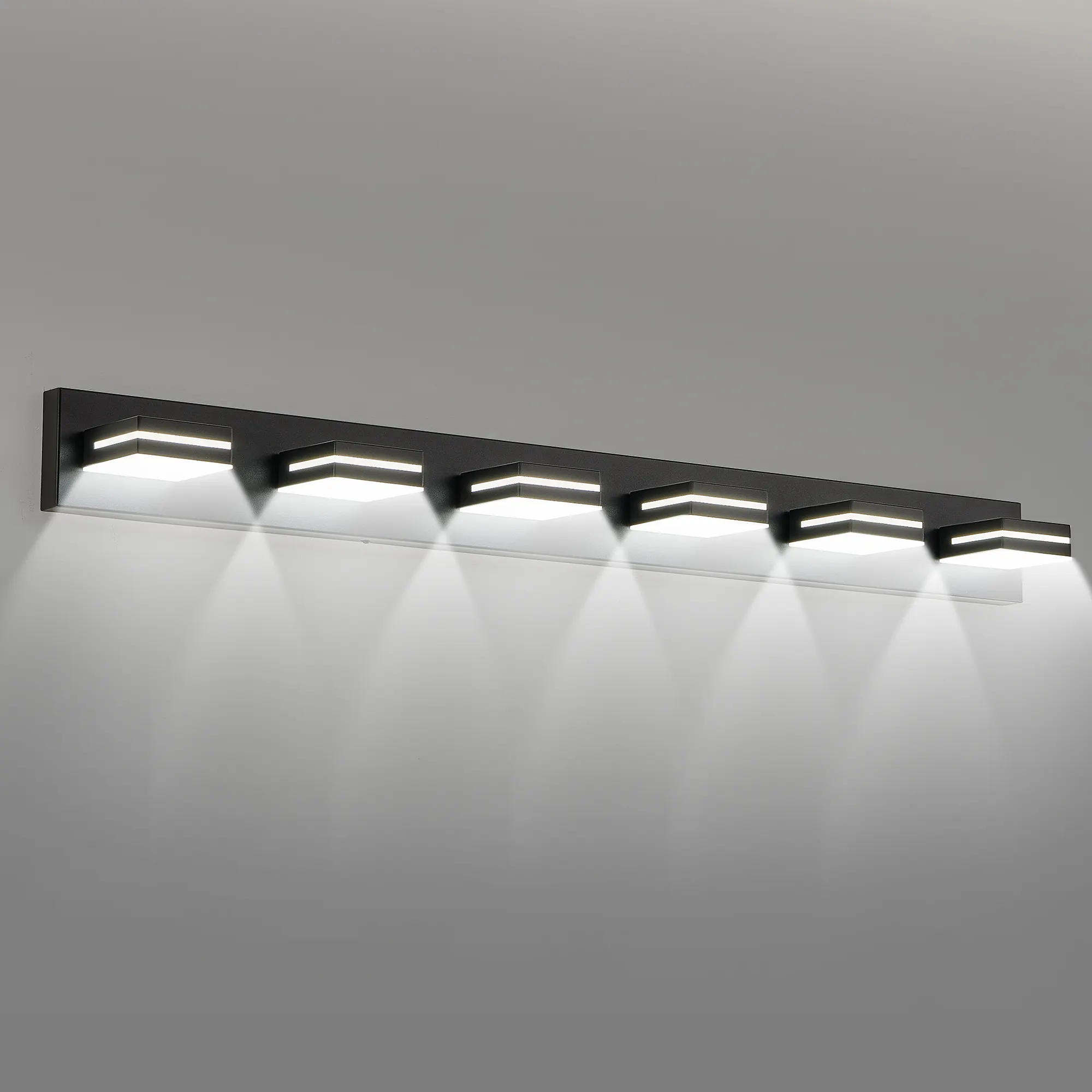 Modern Black 6-Light Vanity Light, image 10 of 10