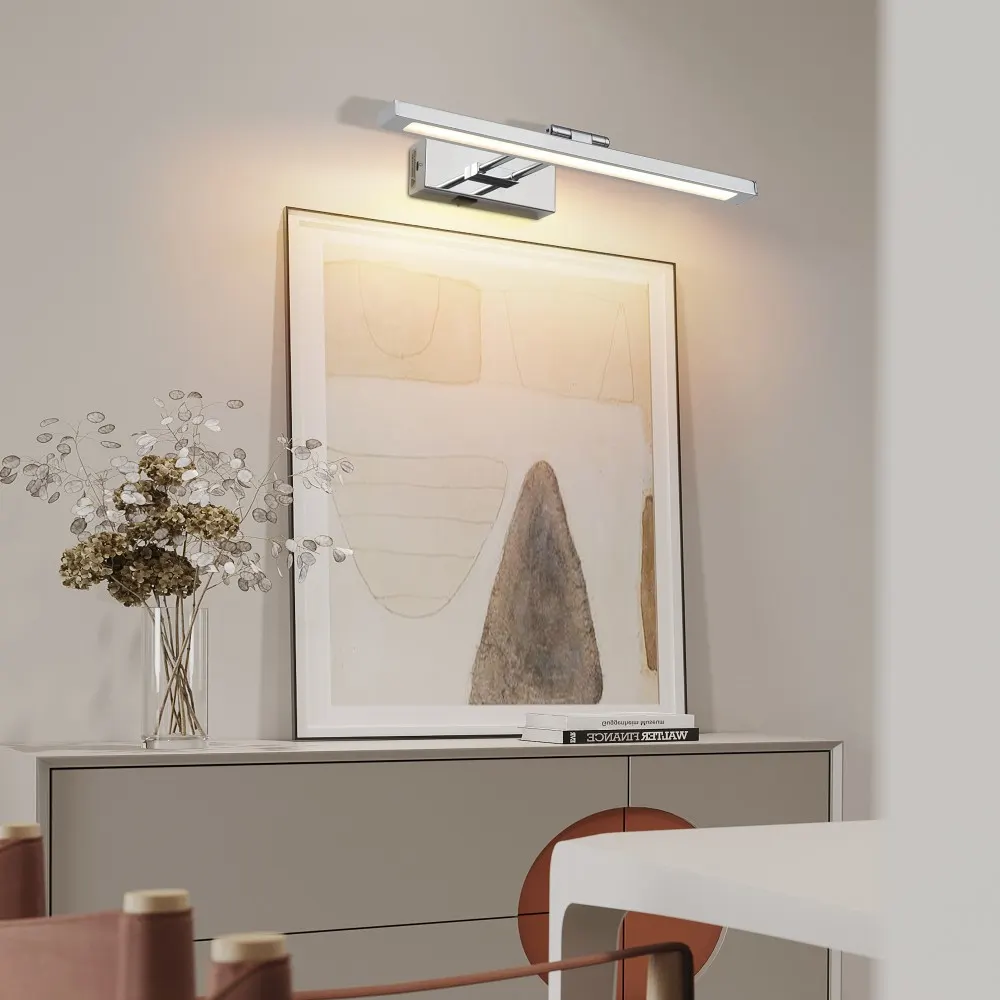 Modern Chrome Vanity Light, 16 in · Dimmable