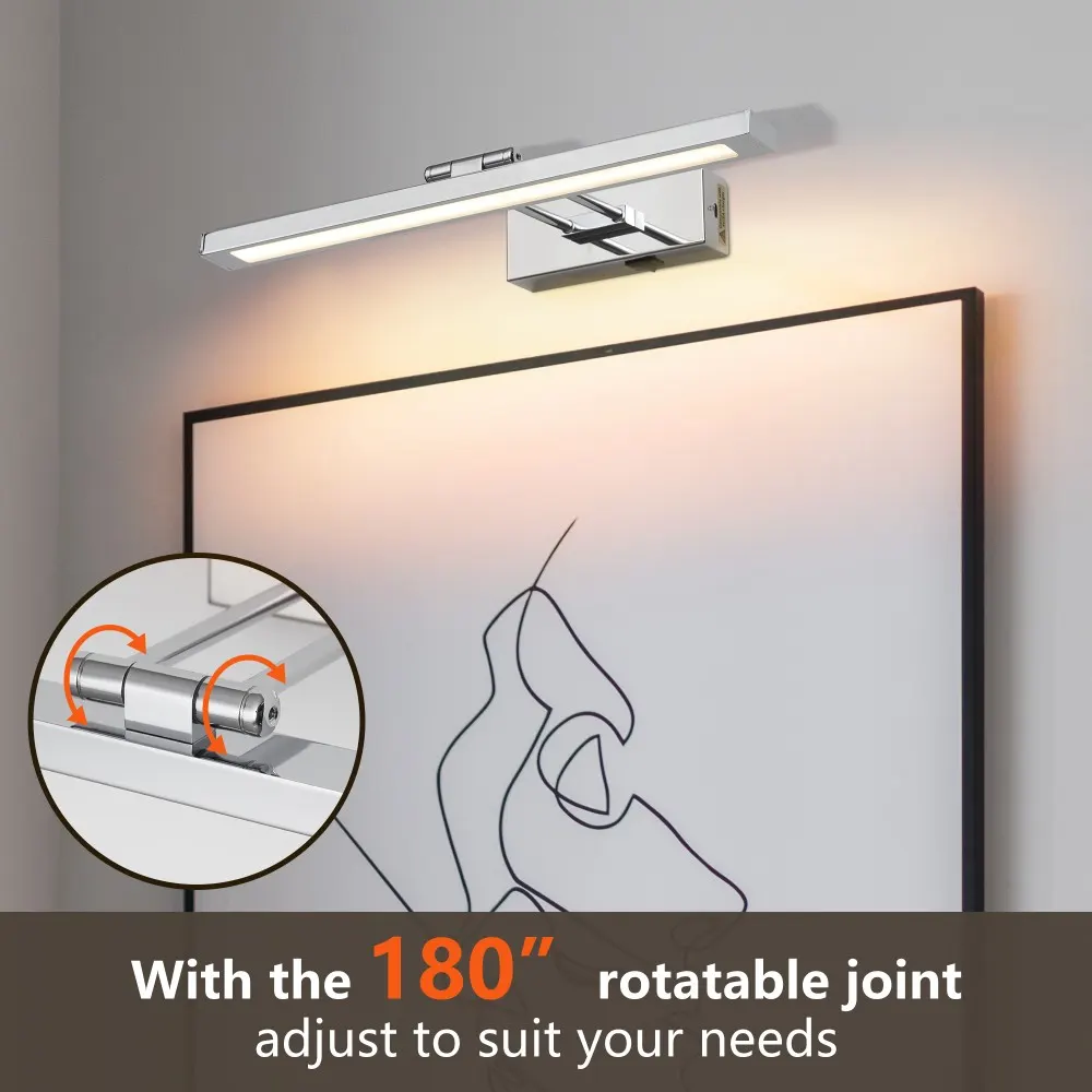 Modern Chrome Vanity Light, 16 in · Dimmable, image 4 of 8