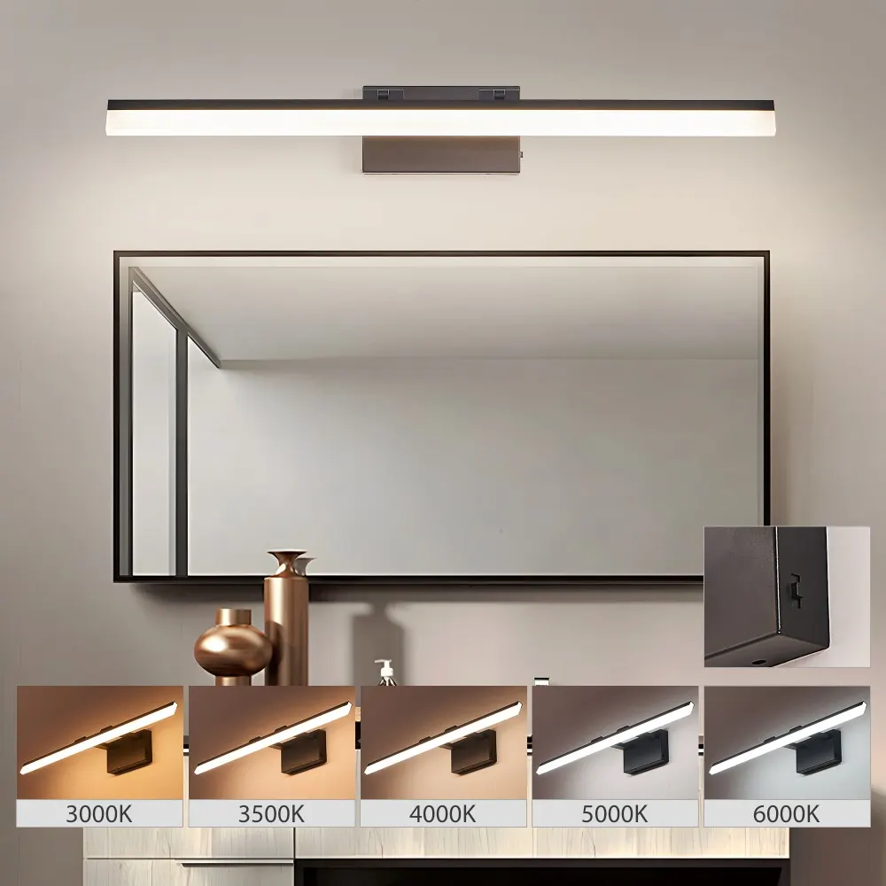 Modern Black Vanity Light, 32 in · Dimmable
