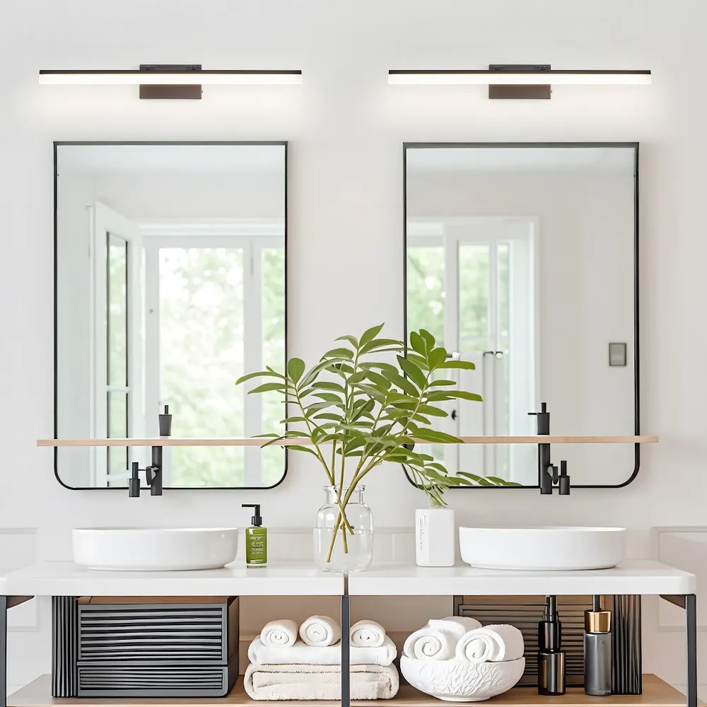 Modern Black Vanity Light, 32 in · Dimmable, image 2 of 7
