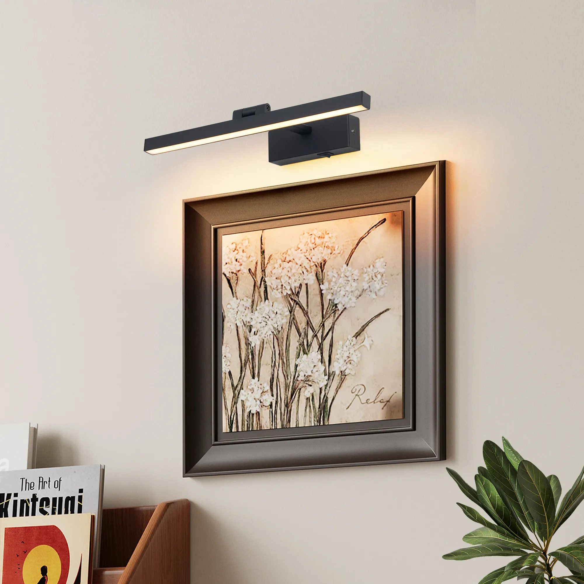 Modern Black Vanity Light, 16 in · Dimmable, image 2 of 8