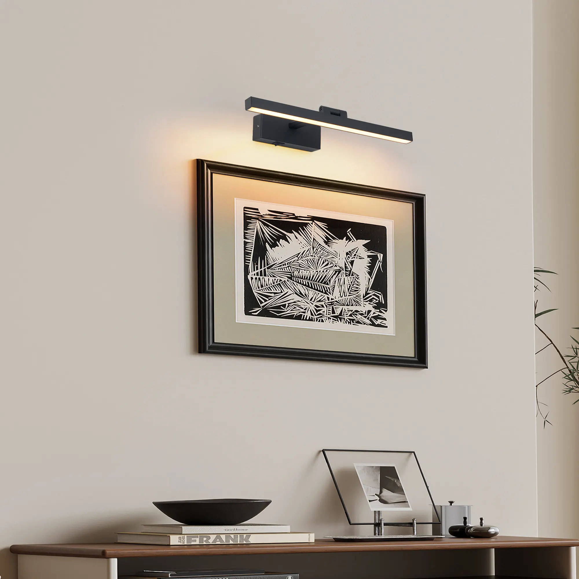 Modern Black Vanity Light, 16 in · Dimmable