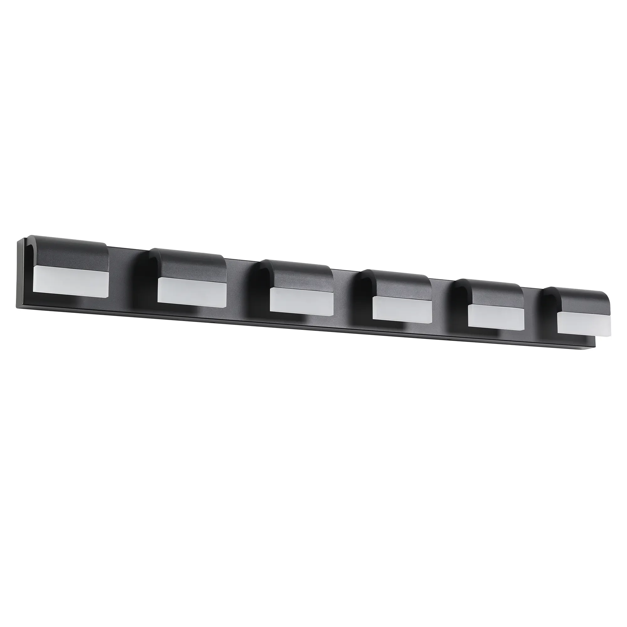 Black 6-Light Acrylic Vanity Light, Dimmable, image 11 of 11