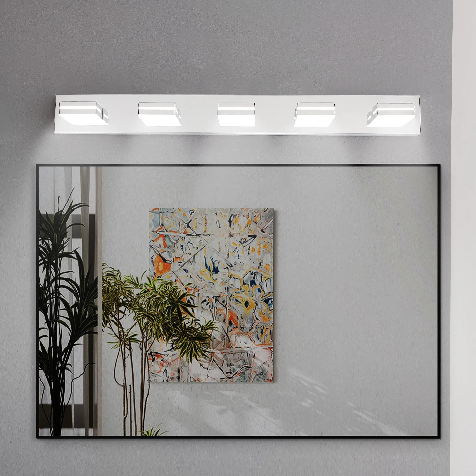 Modern Chrome 5-Light Vanity Light, image 4 of 10