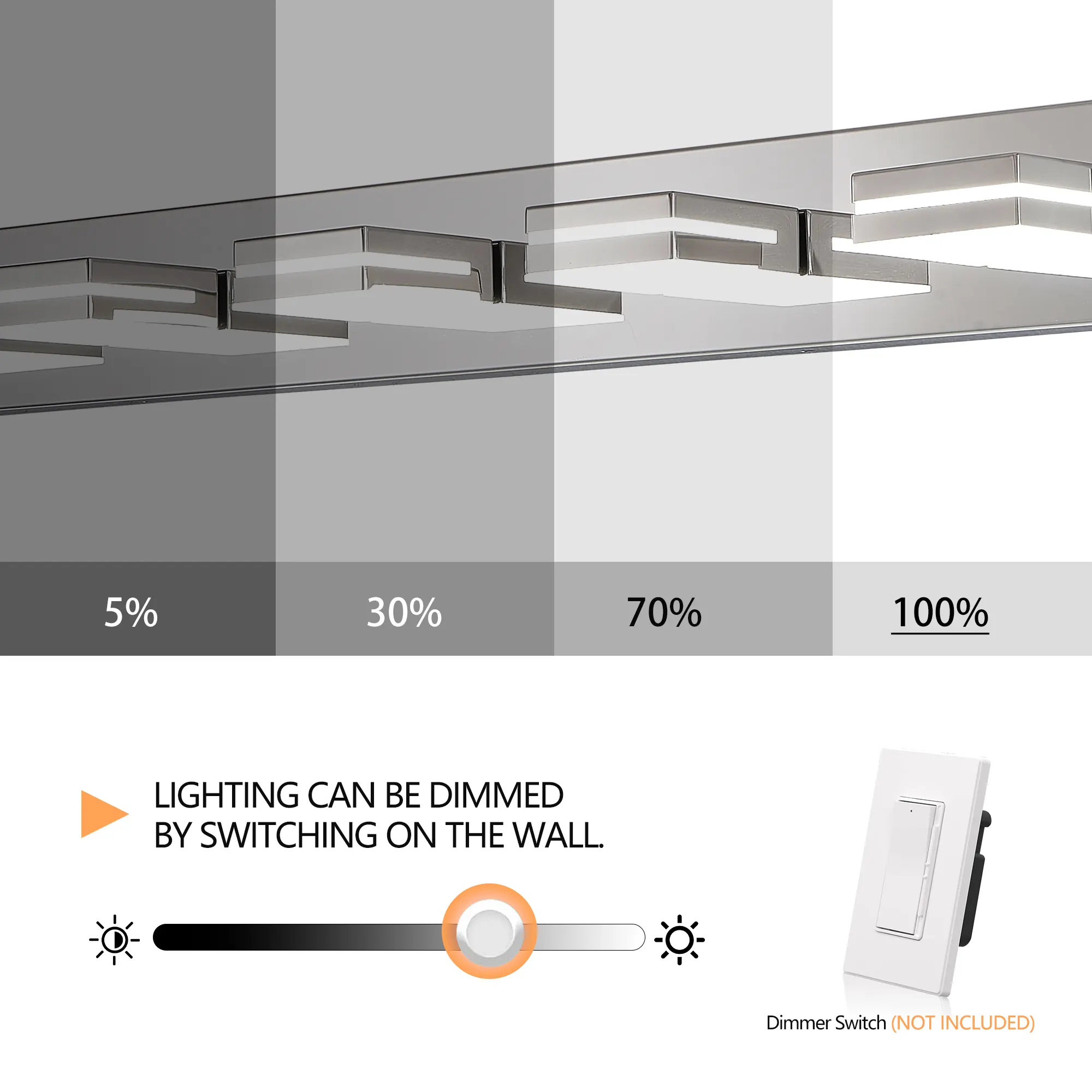 Modern Chrome 5-Light Vanity Light, image 6 of 10