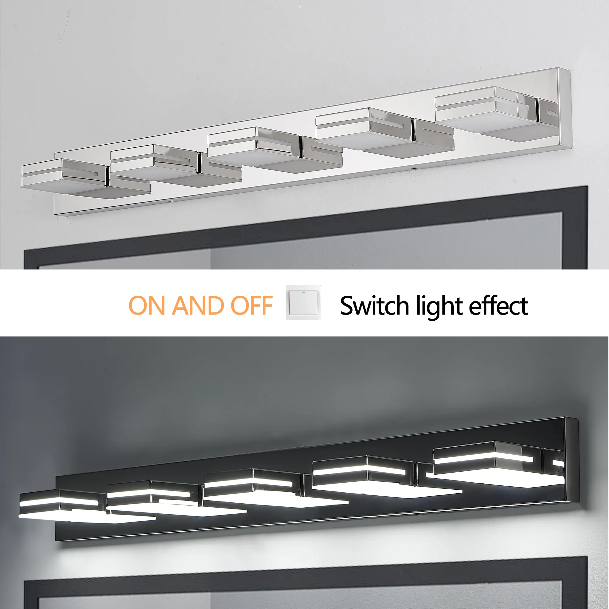 Modern Chrome 5-Light Vanity Light, image 7 of 10