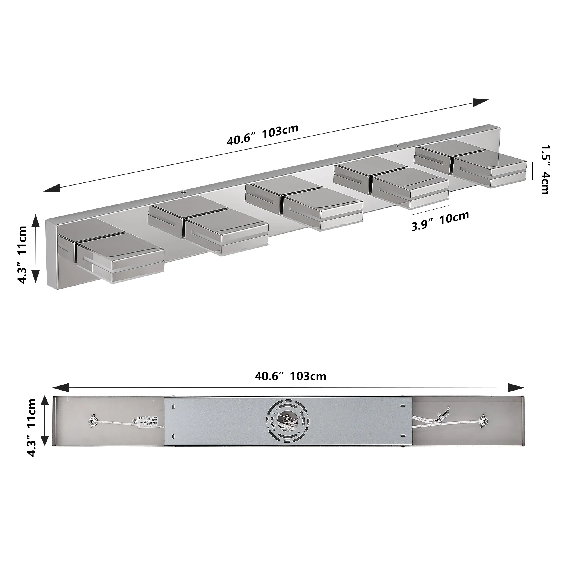 Modern Chrome 5-Light Vanity Light, image 9 of 10