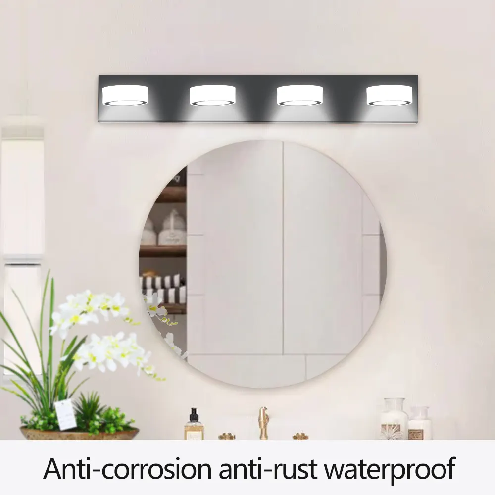 Black 4-Light Acrylic Vanity Light, 29 in, image 5 of 12