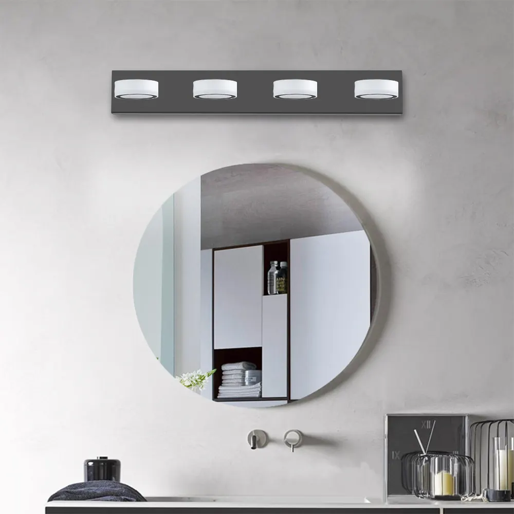 Black 4-Light Acrylic Vanity Light, 29 in, image 2 of 12