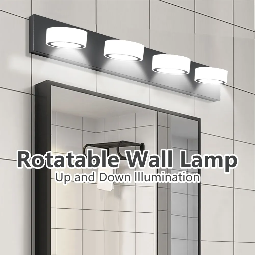 Black 4-Light Acrylic Vanity Light, 29 in, image 11 of 12
