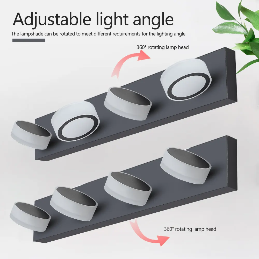 Black 4-Light Acrylic Vanity Light, 29 in, image 6 of 12