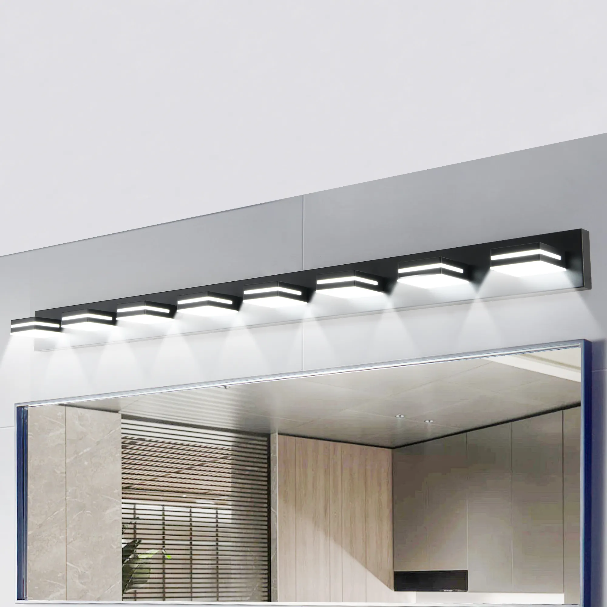 Modern Black 8-Light Vanity Light