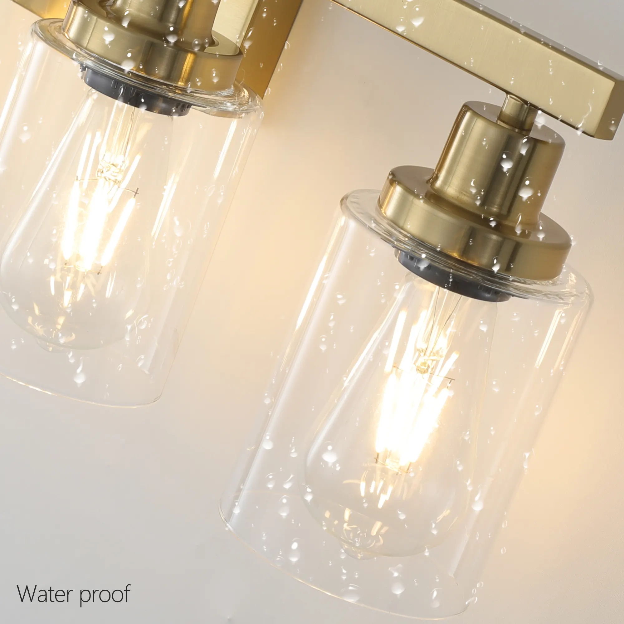 Modern Gold 4-Light Clear Glass Vanity Light, 24 in, image 7 of 10