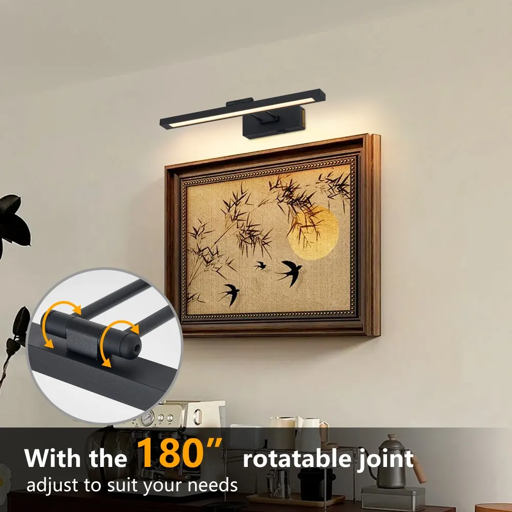 Modern Black Vanity Light, 16 in · Dimmable, image 4 of 8