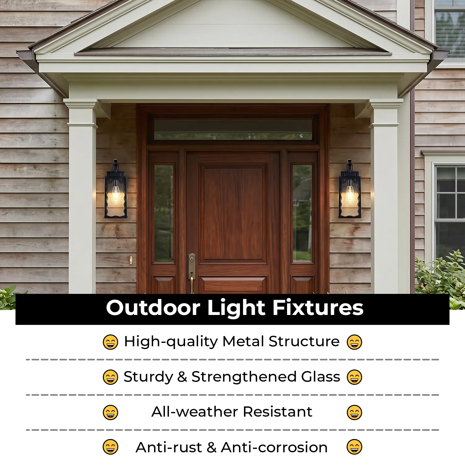 Matte Black Glass Outdoor Wall Light, 14.6 in (2-Pack), image 3 of 8