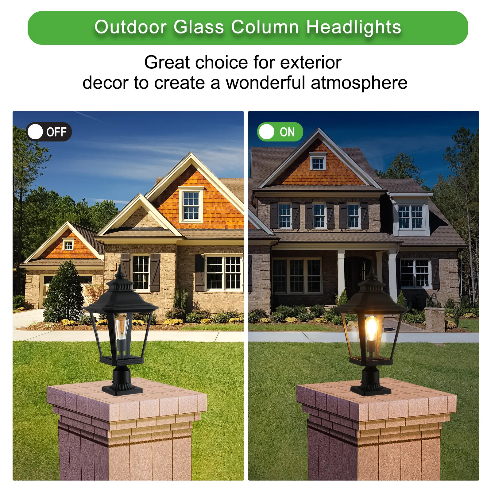 Vintage Black Clear Glass Outdoor Wall Lantern, 21 in, image 7 of 7