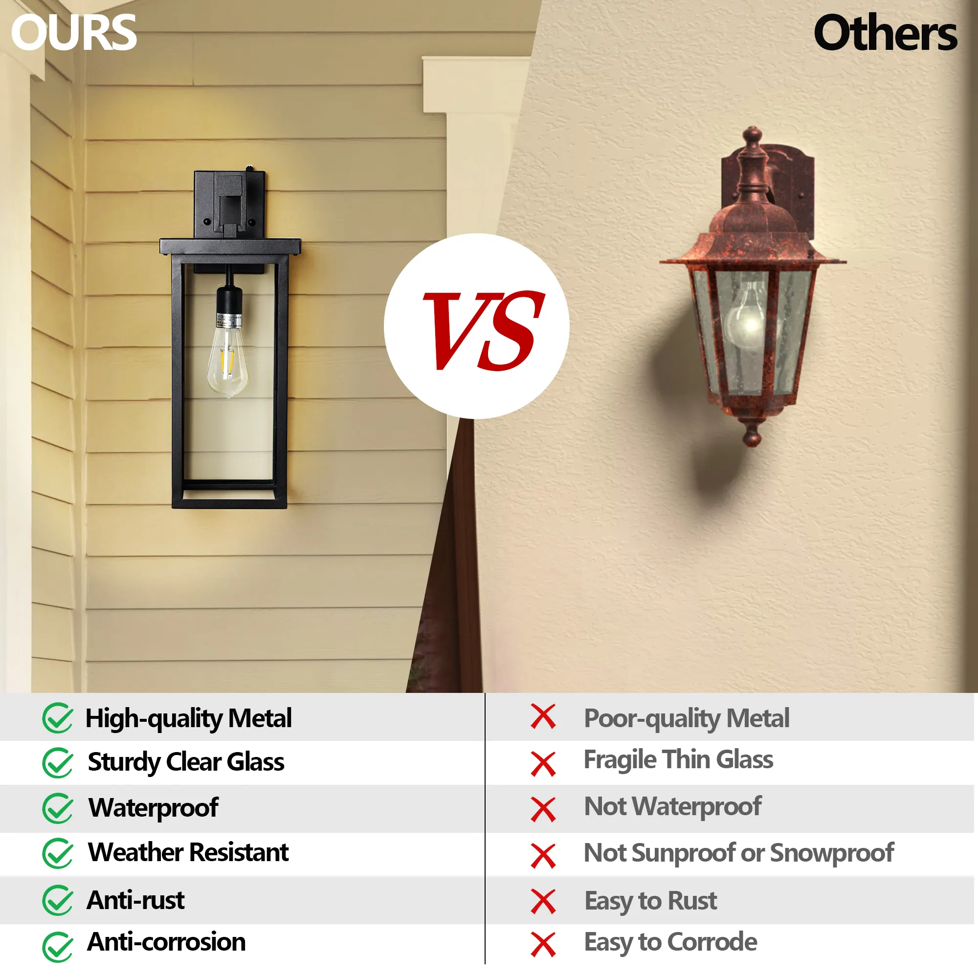 Modern Black Clear Glass Outdoor Wall Lantern, 20 in (2-Pack), image 2 of 8