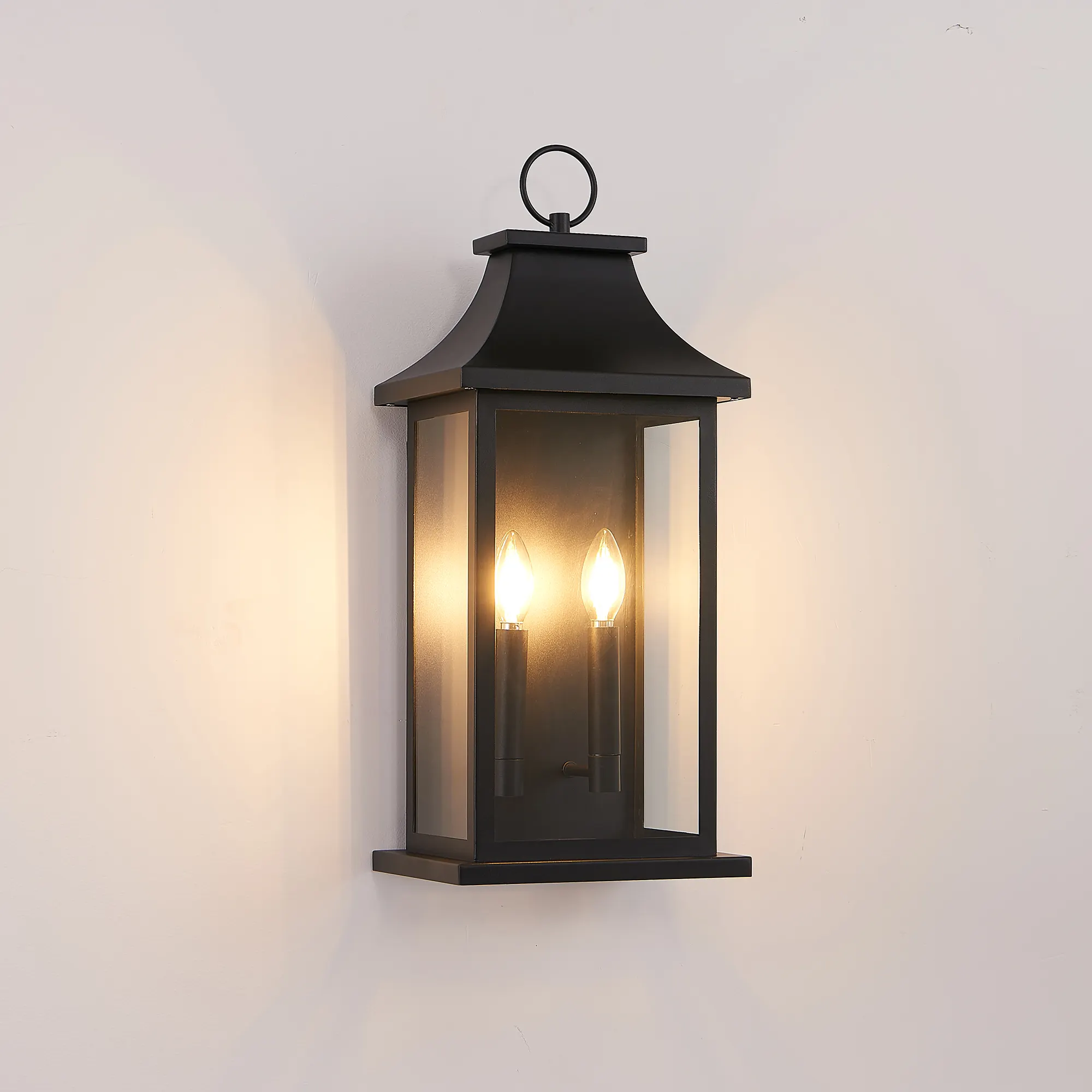 Black Outdoor Wall Lantern, 22 in, image 4 of 7