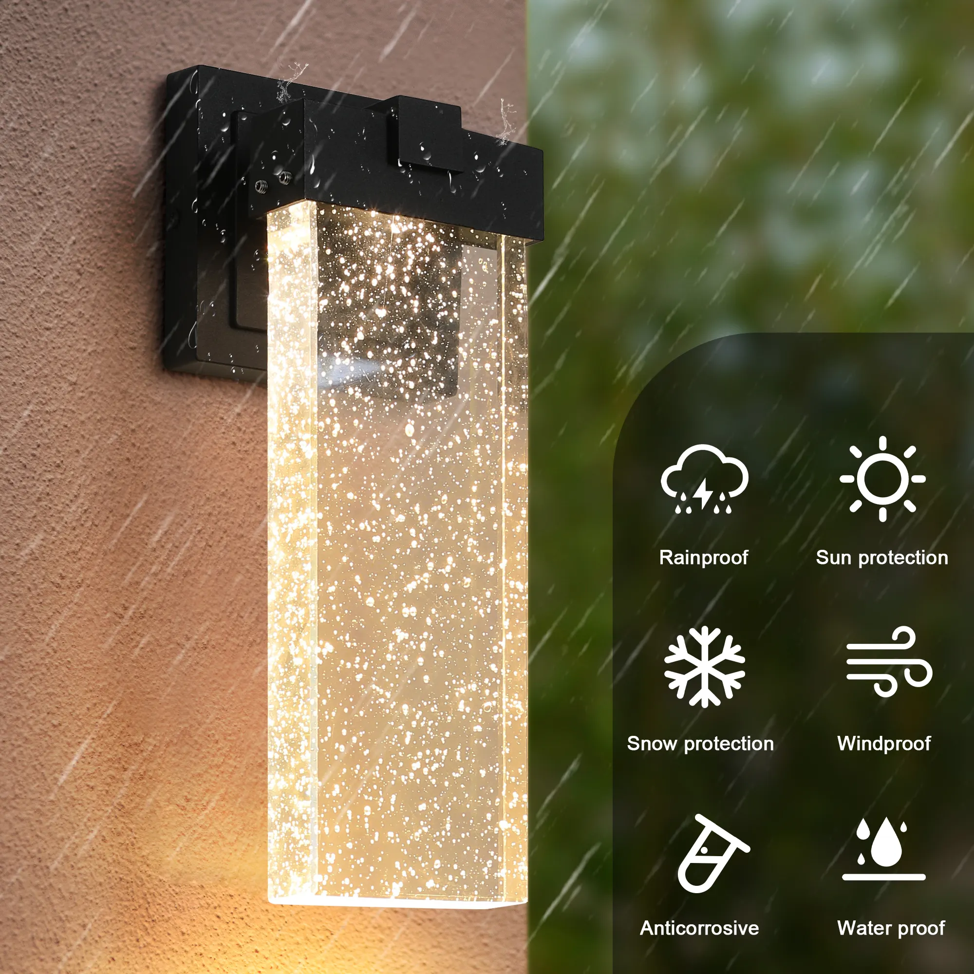 Crystal Outdoor Wall Light, Dusk-to-Dawn (2-Pack), image 4 of 10