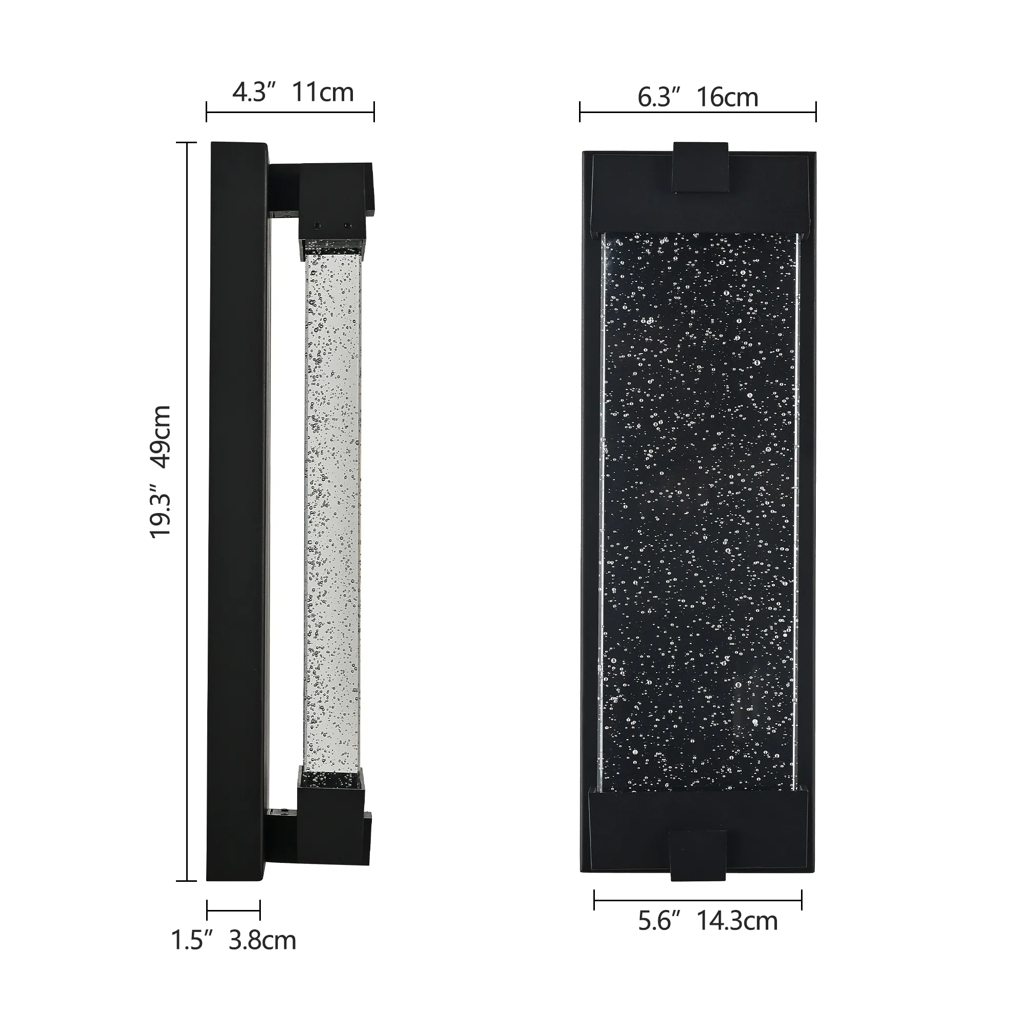 Black Glass Outdoor Wall Light, 19 in · Dusk-to-Dawn, image 8 of 8