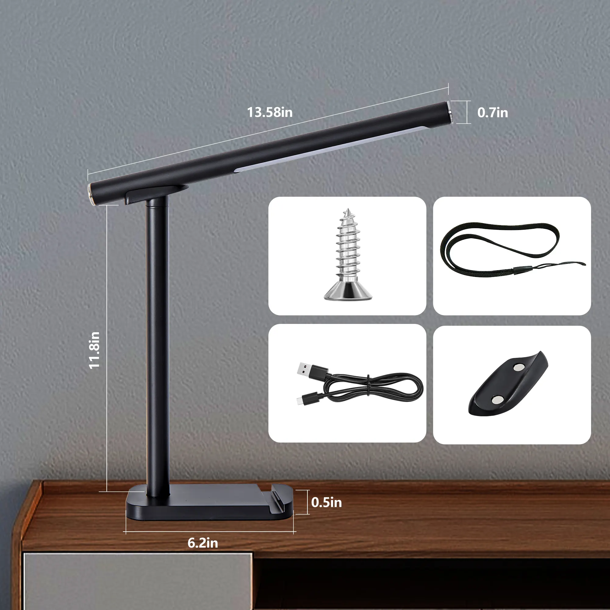 Black Desk Lamp, 14.8 in · Dimmable, image 5 of 8