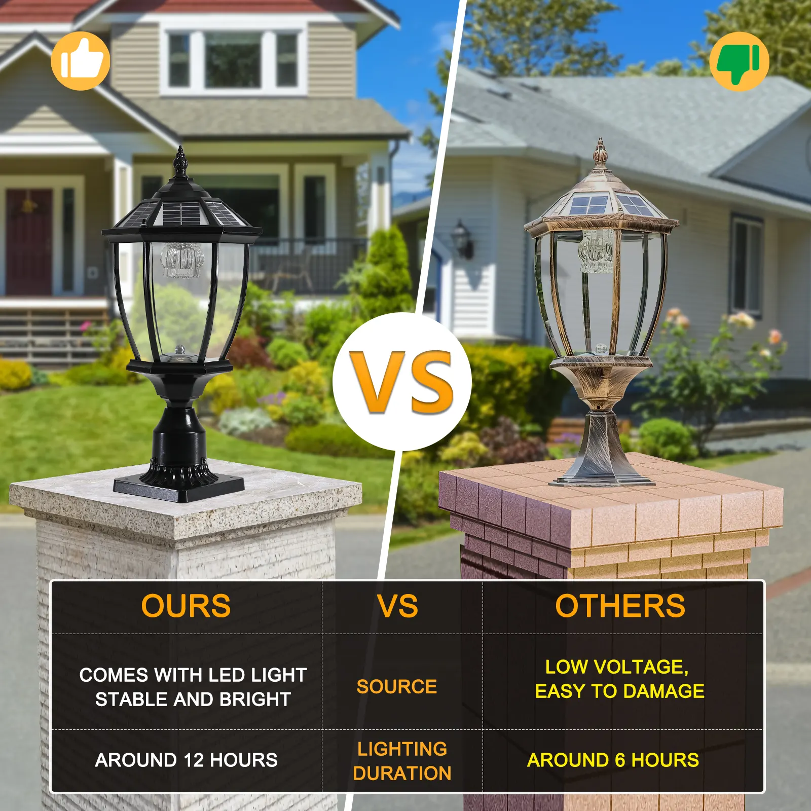 Black Glass Outdoor Lantern, 20 in · Solar, image 9 of 10