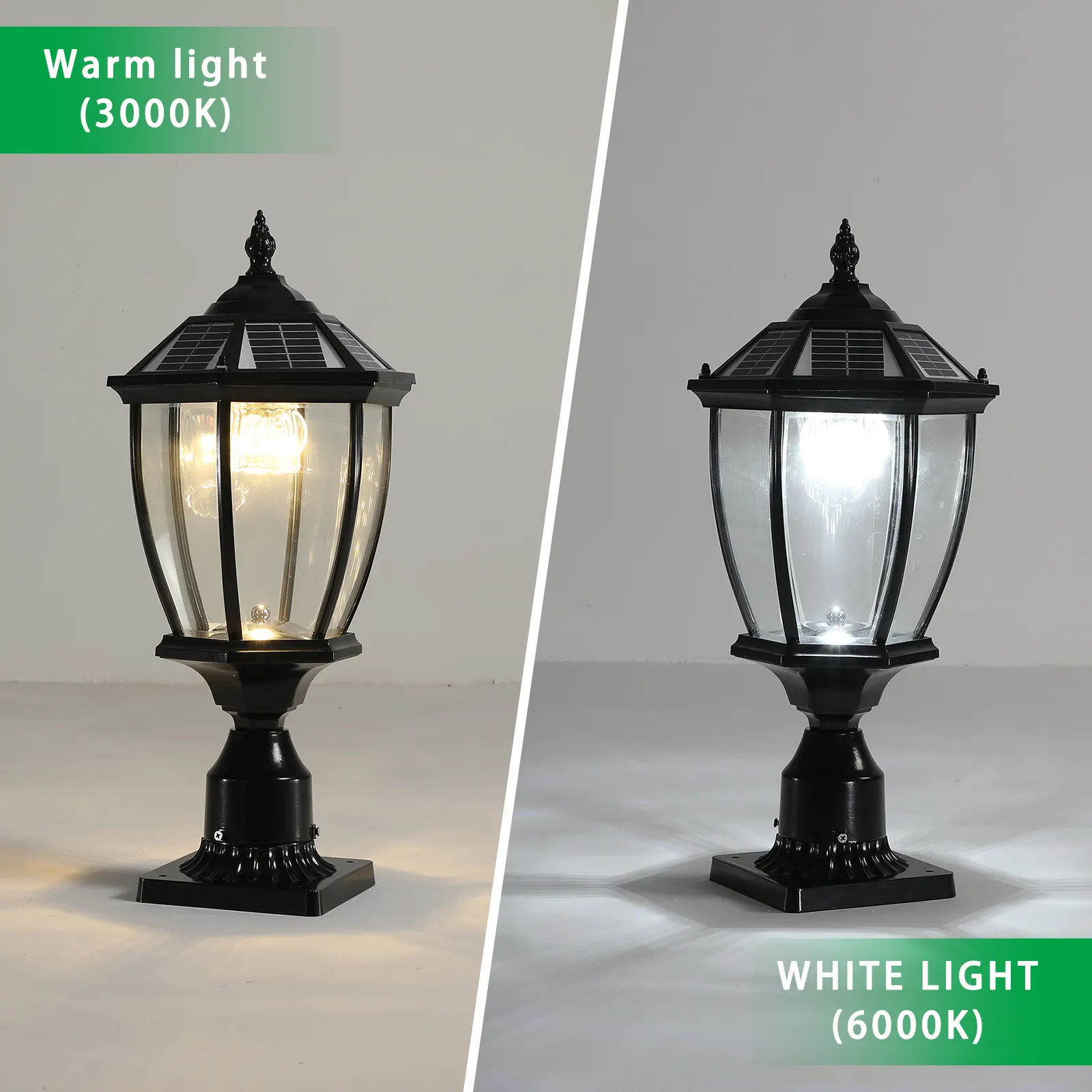 Black Glass Outdoor Lantern, 20 in · Solar, image 6 of 10