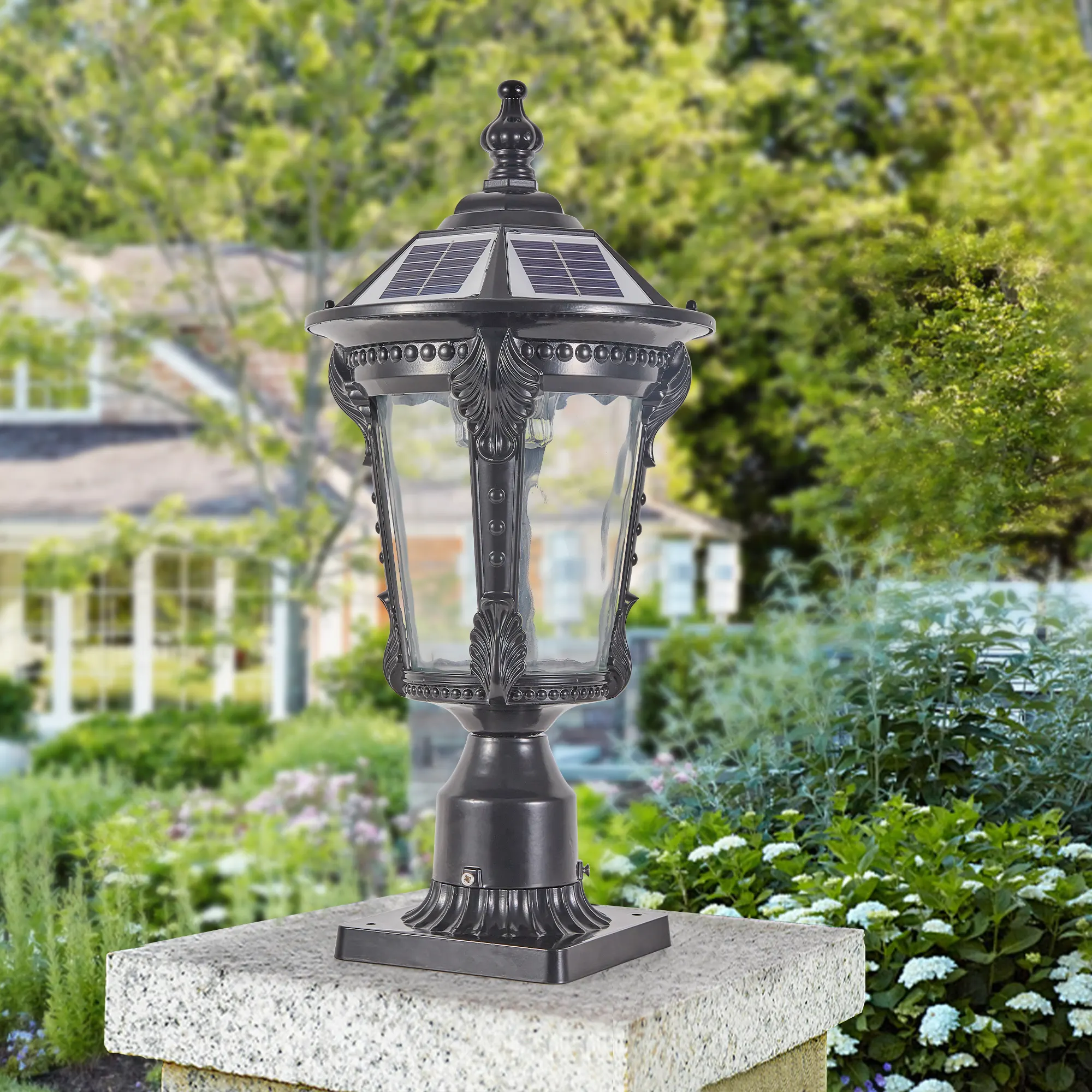 Black Outdoor Lantern, 18.5 in · Dusk-to-Dawn, image 2 of 10