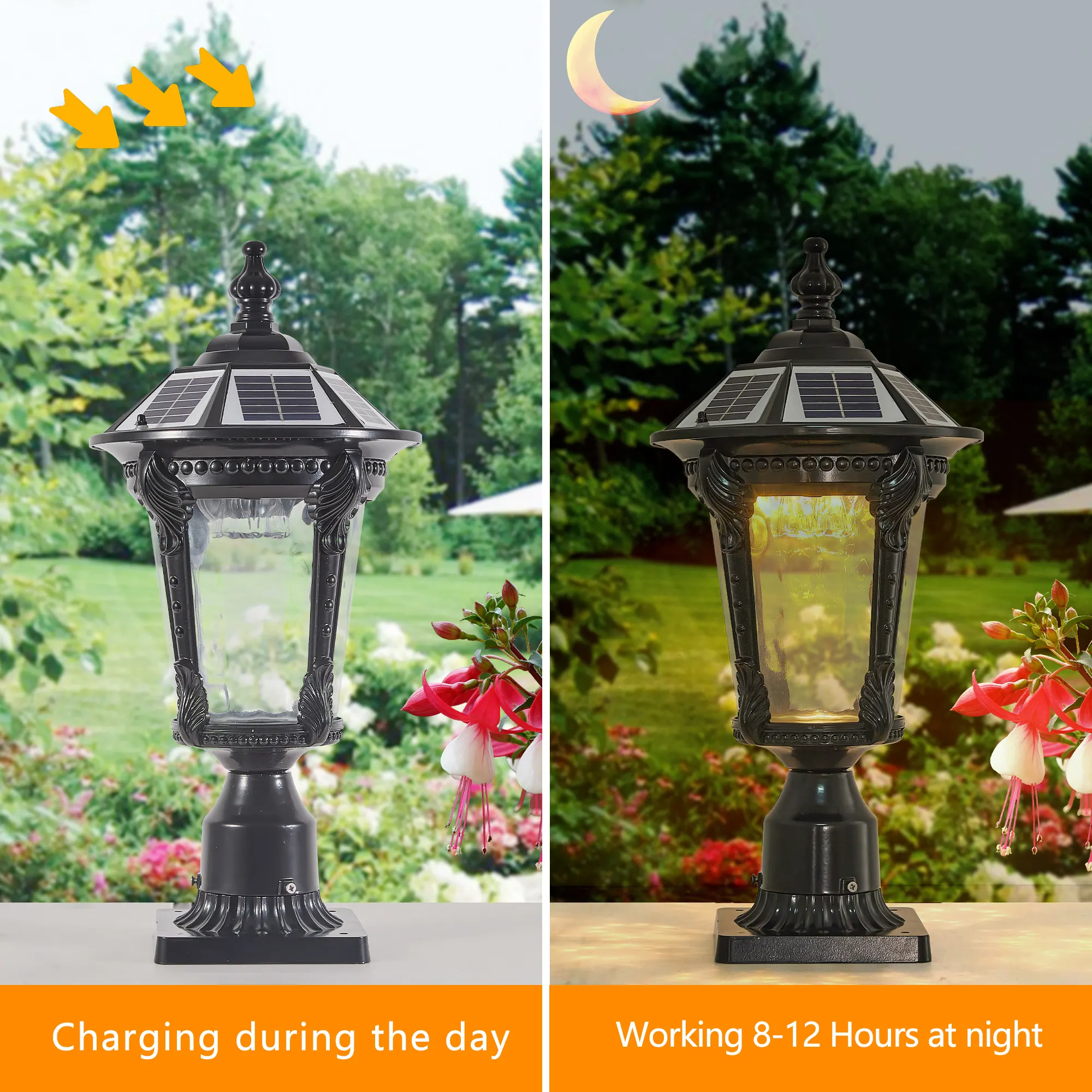 Black Outdoor Lantern, 18.5 in · Dusk-to-Dawn, image 5 of 10