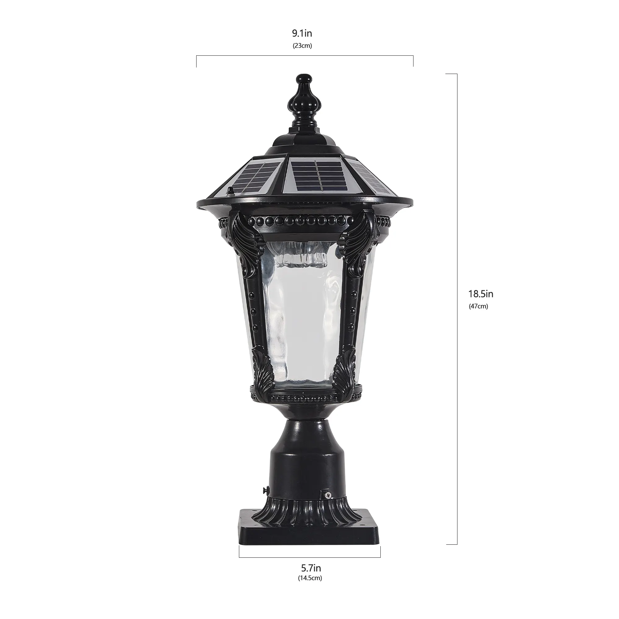 Black Outdoor Lantern, 18.5 in · Dusk-to-Dawn, image 10 of 10