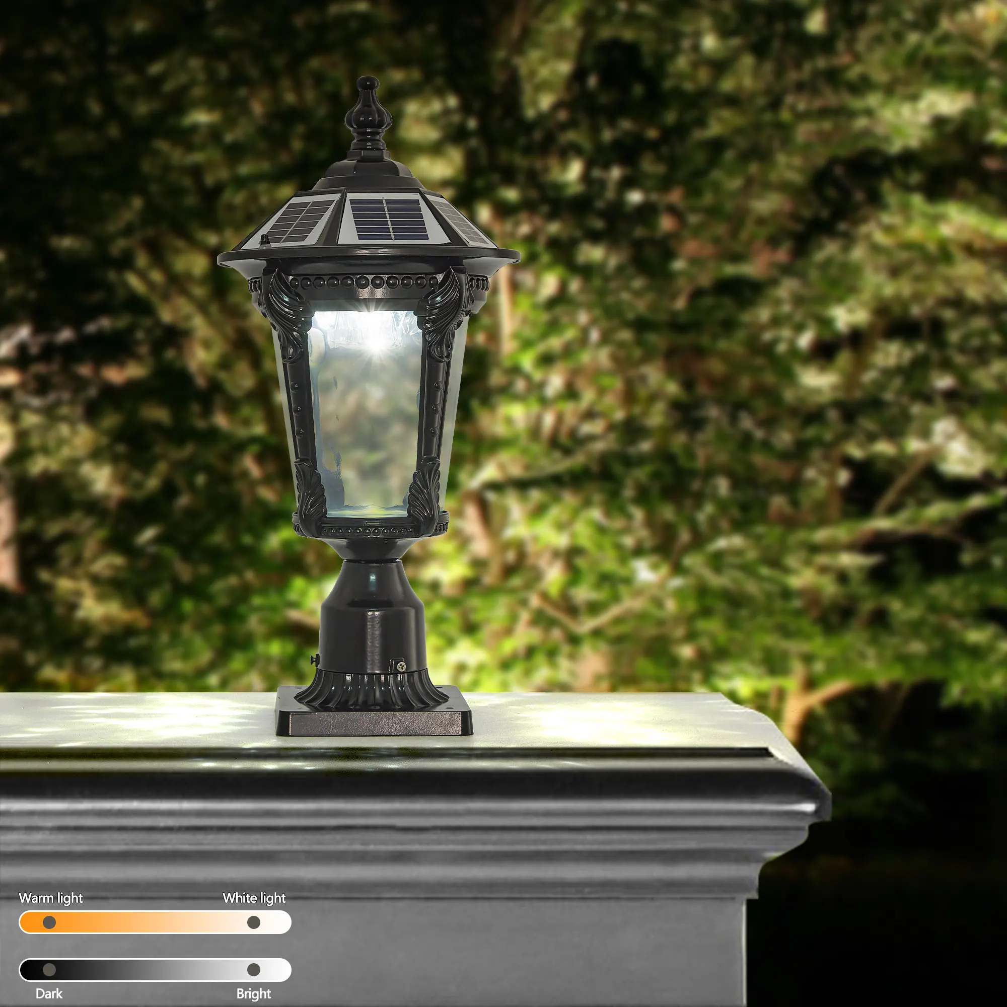 Black Outdoor Lantern, 18.5 in · Dusk-to-Dawn, image 8 of 10