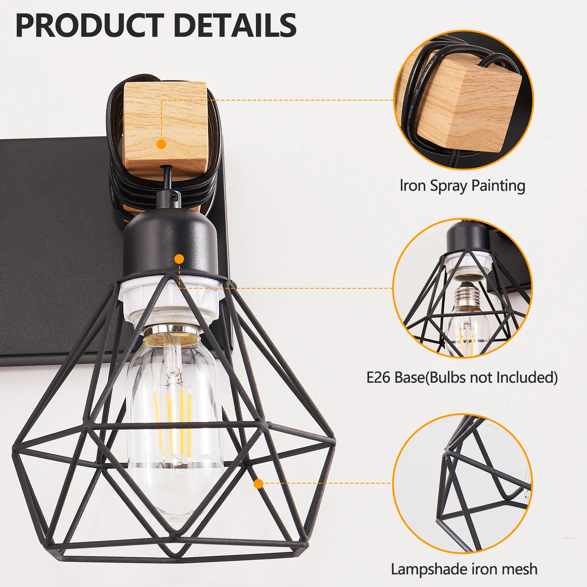 Modern Black 6-Light Vanity Light, 38 in, image 9 of 9