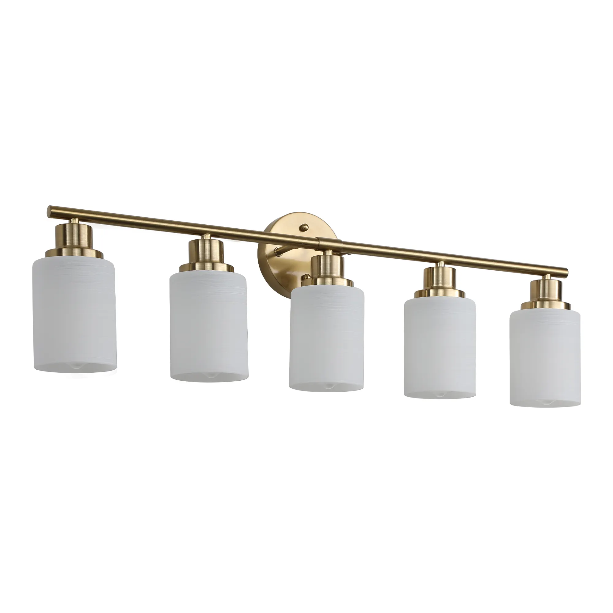 Modern Gold 5-Light Frosted Glass Vanity Light, 31 in, image 8 of 9