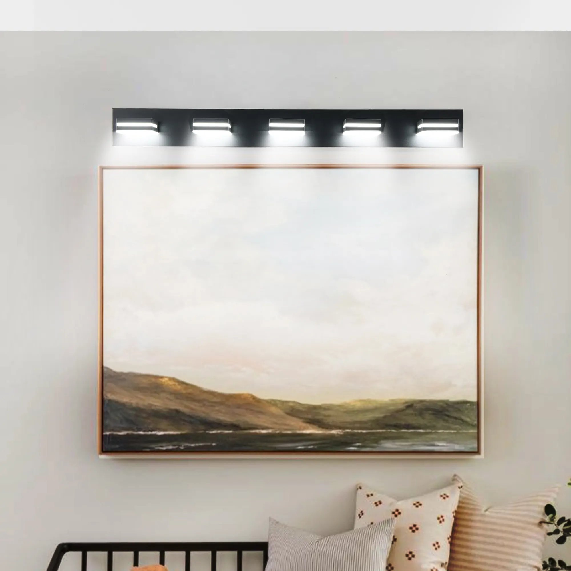 Modern Black 5-Light Vanity Light, image 2 of 10