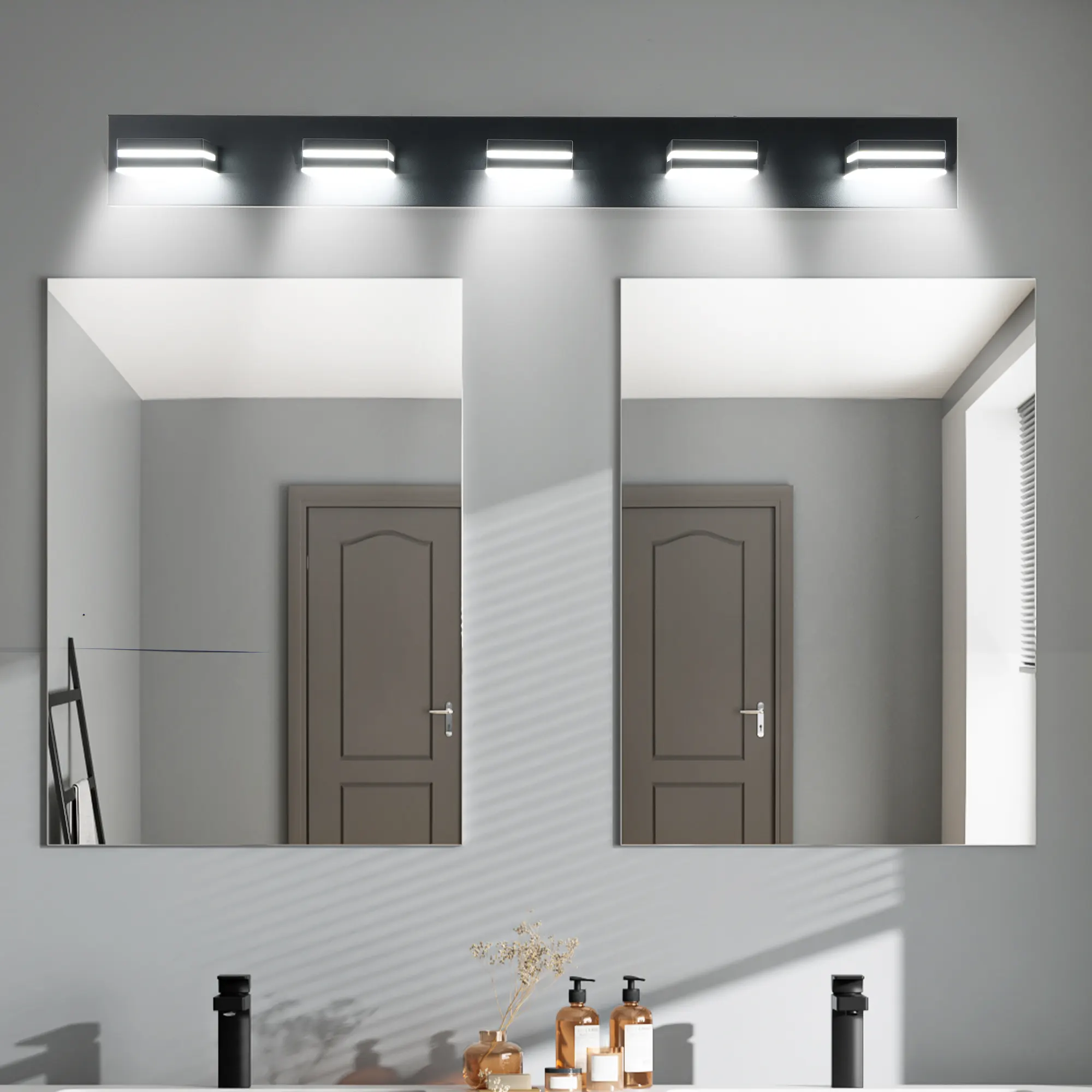 Modern Black 5-Light Vanity Light