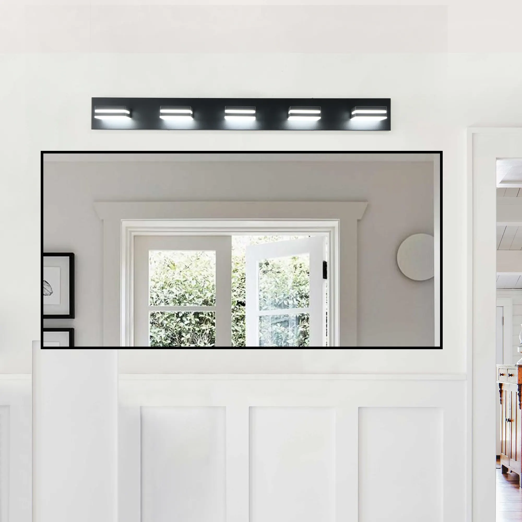 Modern Black 5-Light Vanity Light, image 7 of 10
