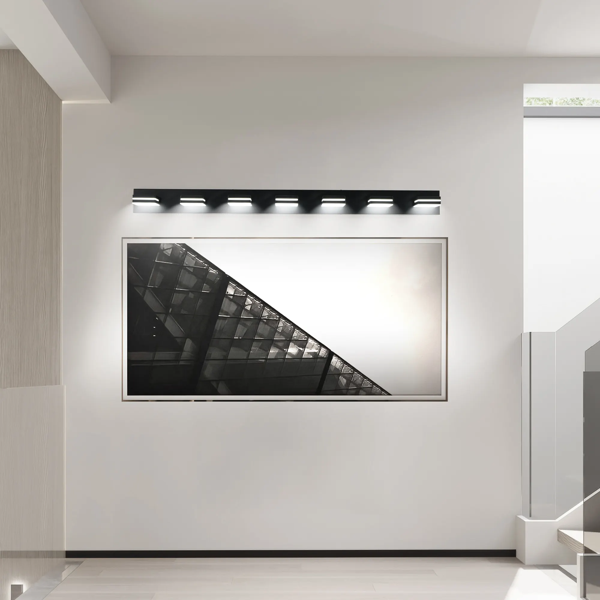 Modern Black 7-Light Vanity Light, image 10 of 10