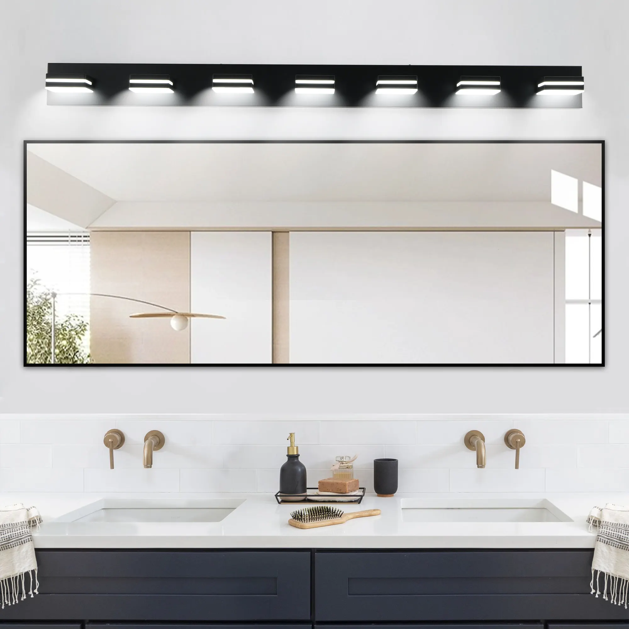 Modern Black 7-Light Vanity Light