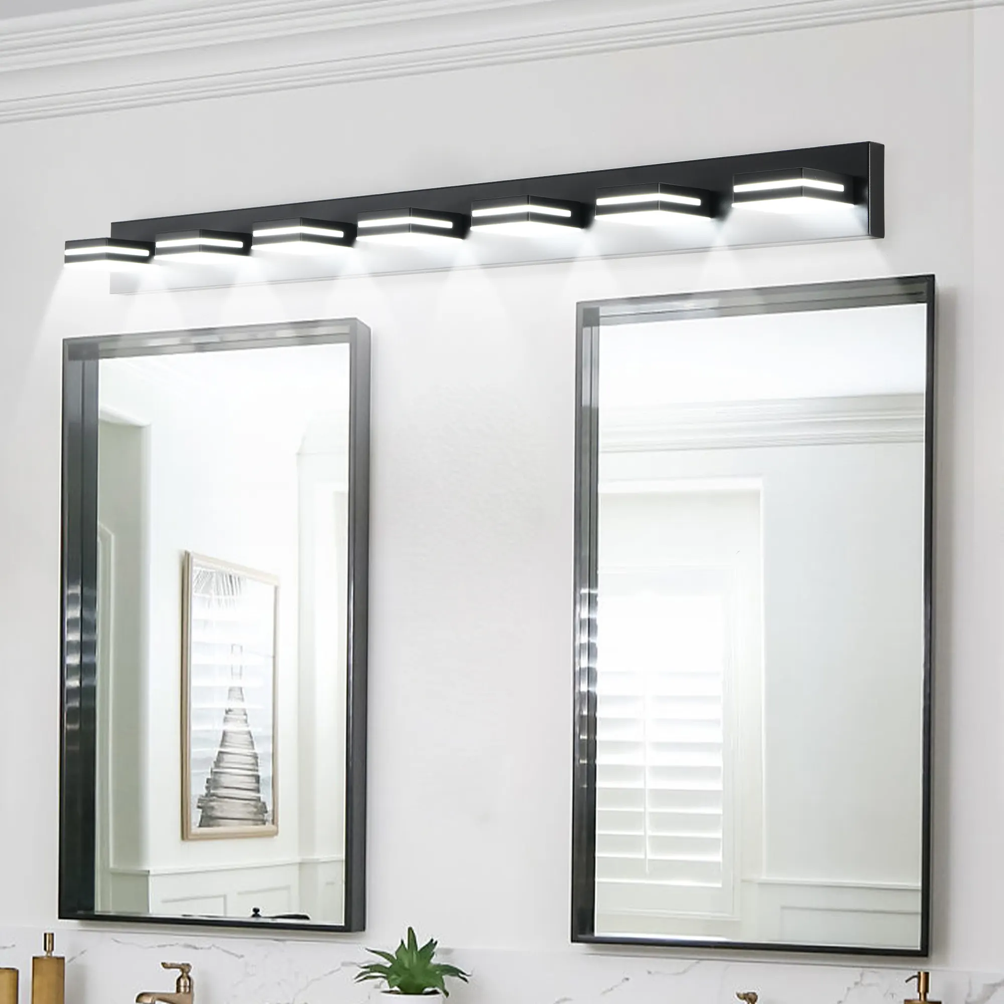 Modern Black 7-Light Vanity Light, image 6 of 10