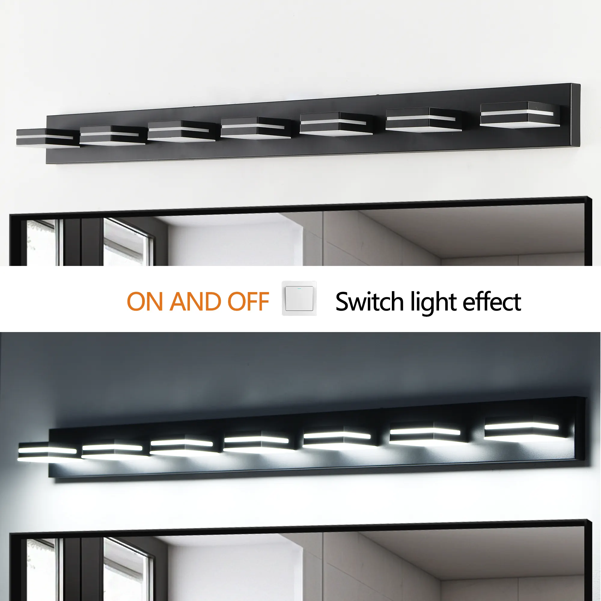 Modern Black 7-Light Vanity Light, image 3 of 10