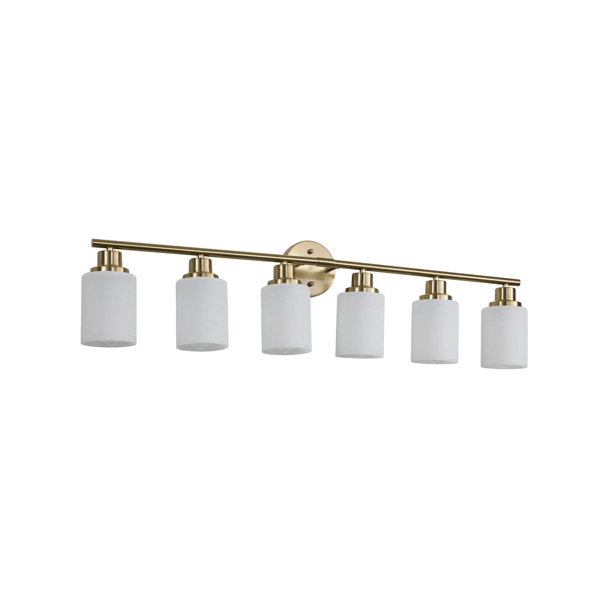 Modern Gold 6-Light Frosted Glass Vanity Light, 39 in, image 10 of 10